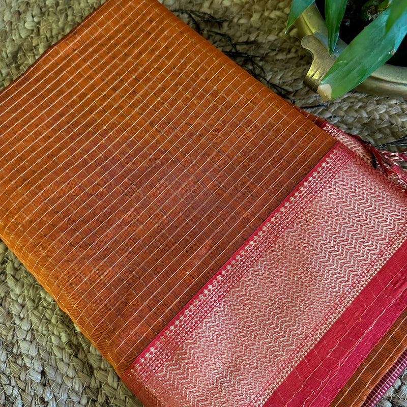 Maheshwari Zari Checkered Sarees