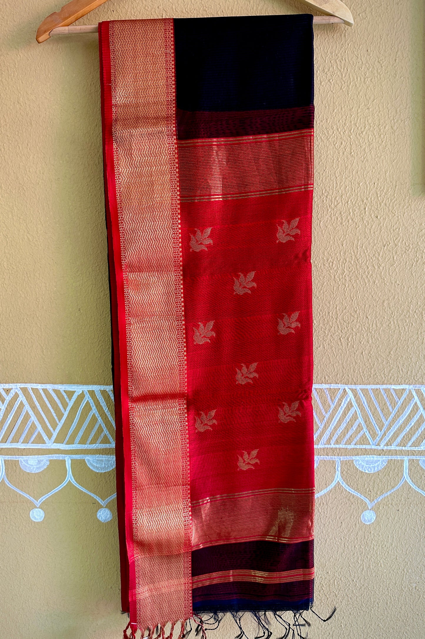 Maheshwari 75 Silk Black Saree