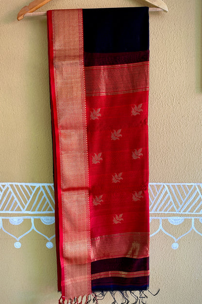 Maheshwari 75 Silk Black Saree