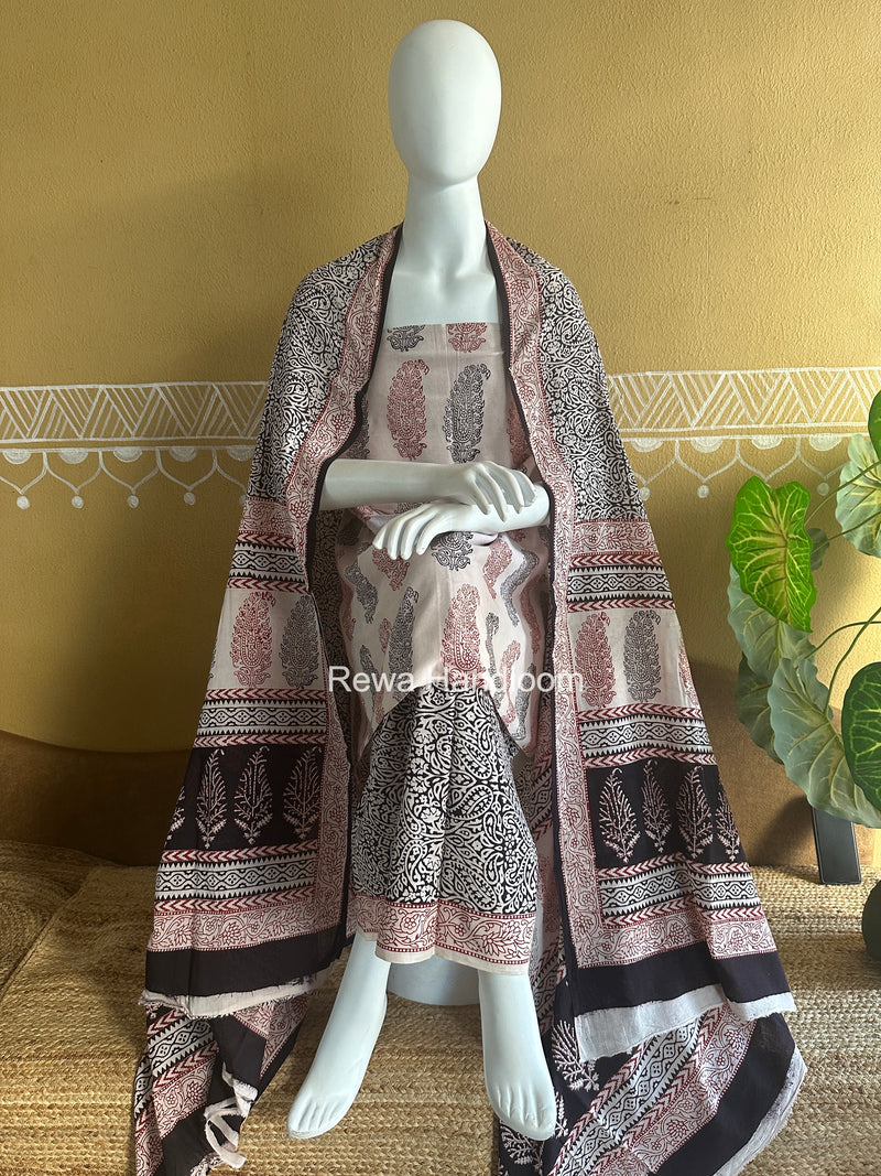 Bagh Print Cotton Suit 