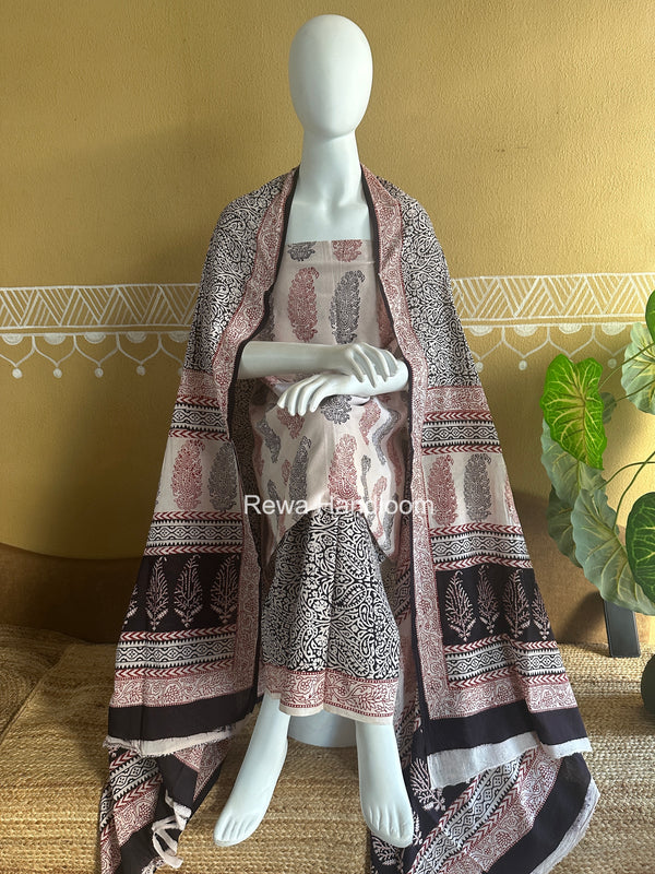Bagh Print Cotton Suit 
