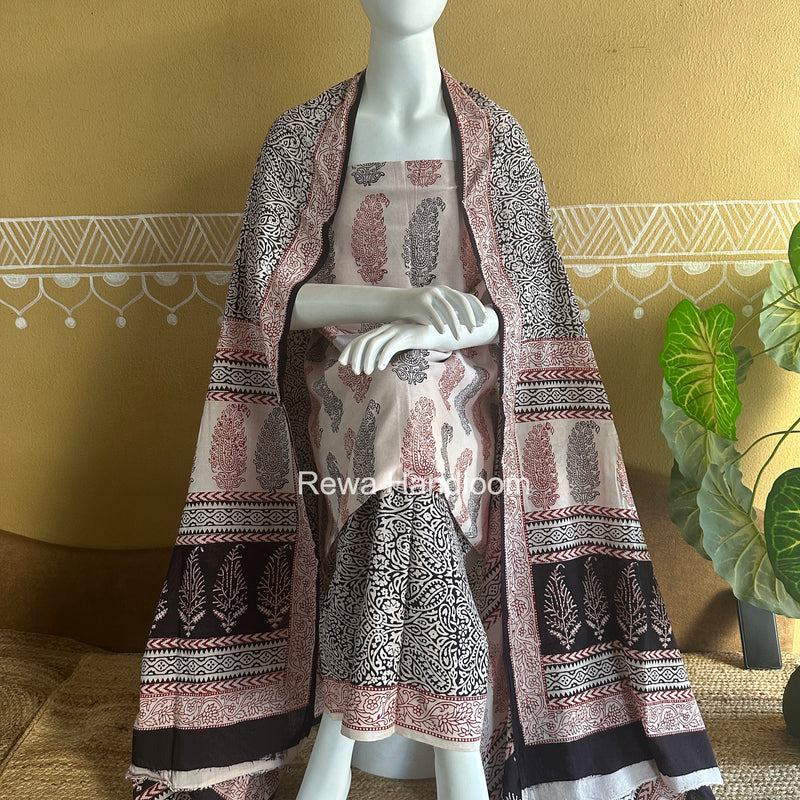 Bagh Print Cotton Suit 