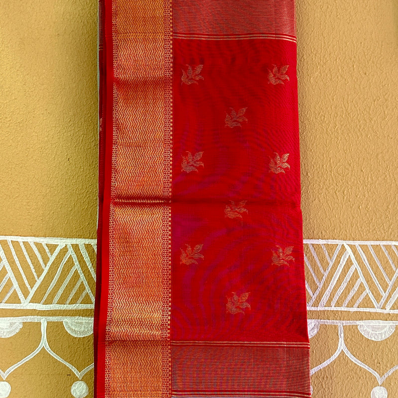 Maheshwari 75 Silk Firozi Blue Saree