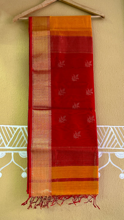 Maheshwari 75 Silk Golden Yellow Saree
