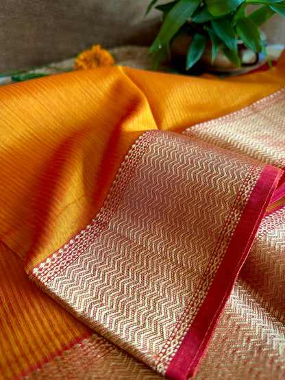 Maheshwari 75 Silk Golden Yellow Saree