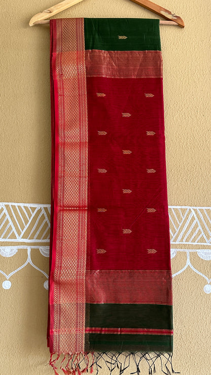 Green Motifs ~ Maheshwari Saree