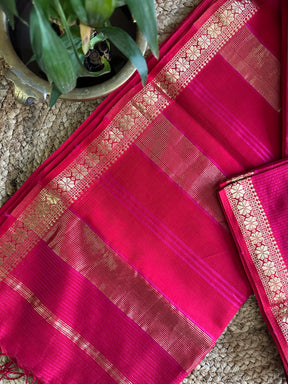 Maheshwari Rani Pink Garbha Reshami Silk Sarees