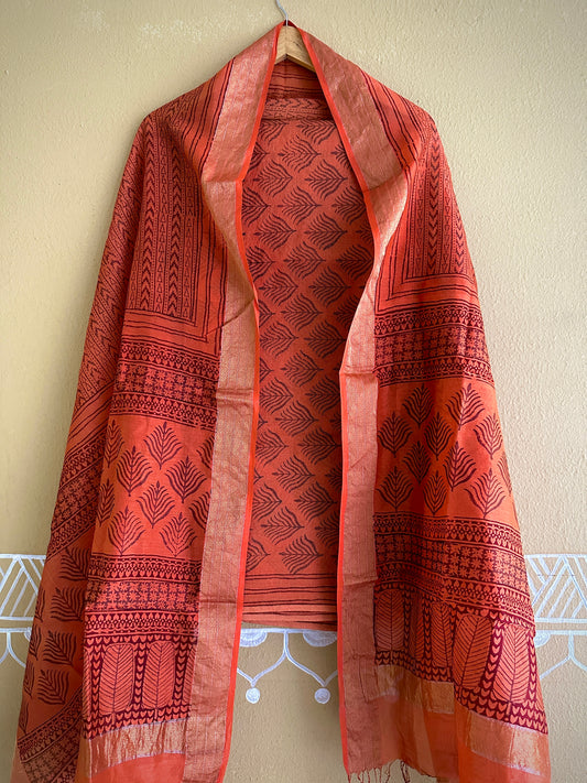 Maheshwari Tissue Bagh Print Suit