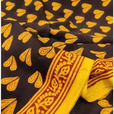 Black Bagh Handblock Printed Fabric