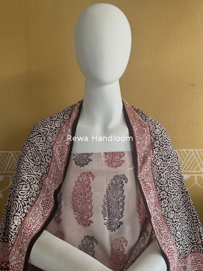Bagh Print Cotton Suit 