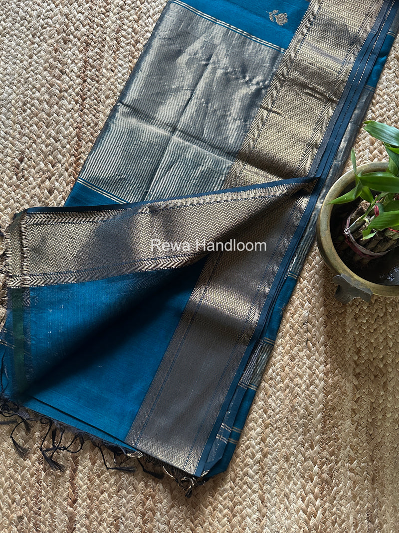 Maheshwari Rama Green Lotus Butta Saree LLBS054