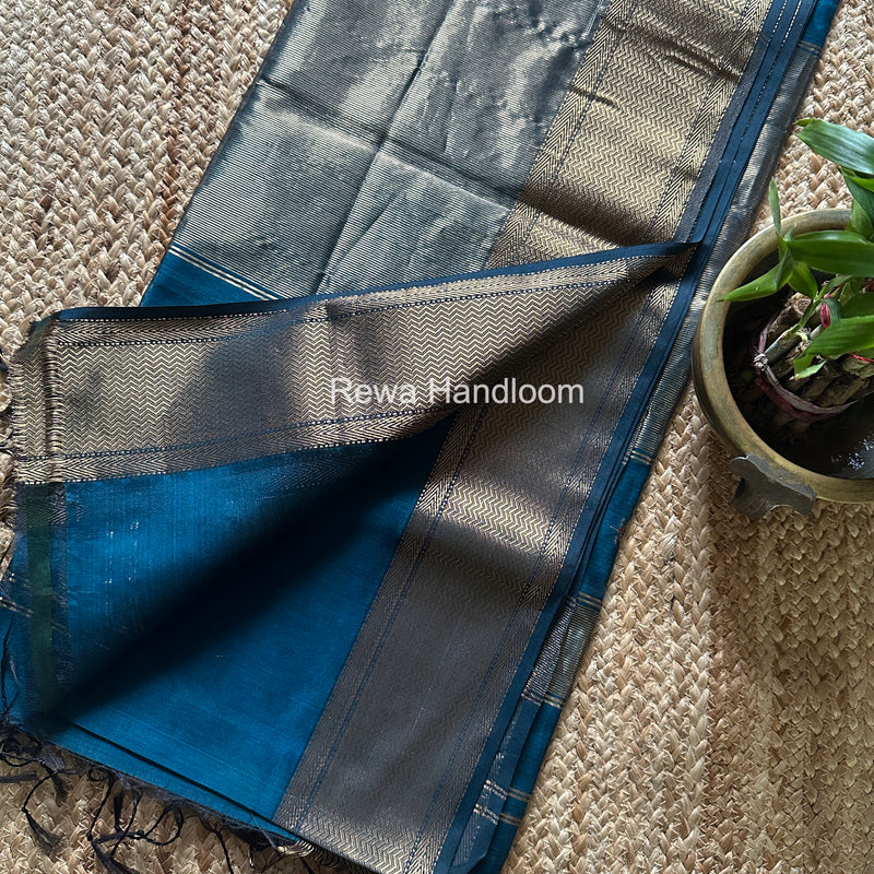 Maheshwari Rama Green Lotus Butta Saree LLBS054