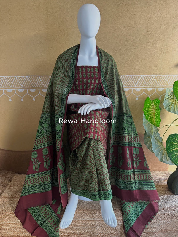 Bagh Print Cotton Suit 