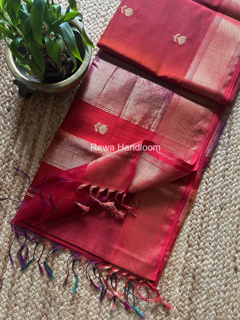 Maheshwari Lotus Shaded Butta Saree