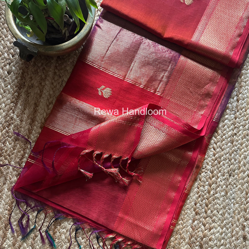 Maheshwari Lotus Shaded Butta Saree