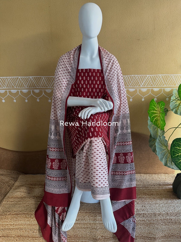Bagh Print Cotton Suit 