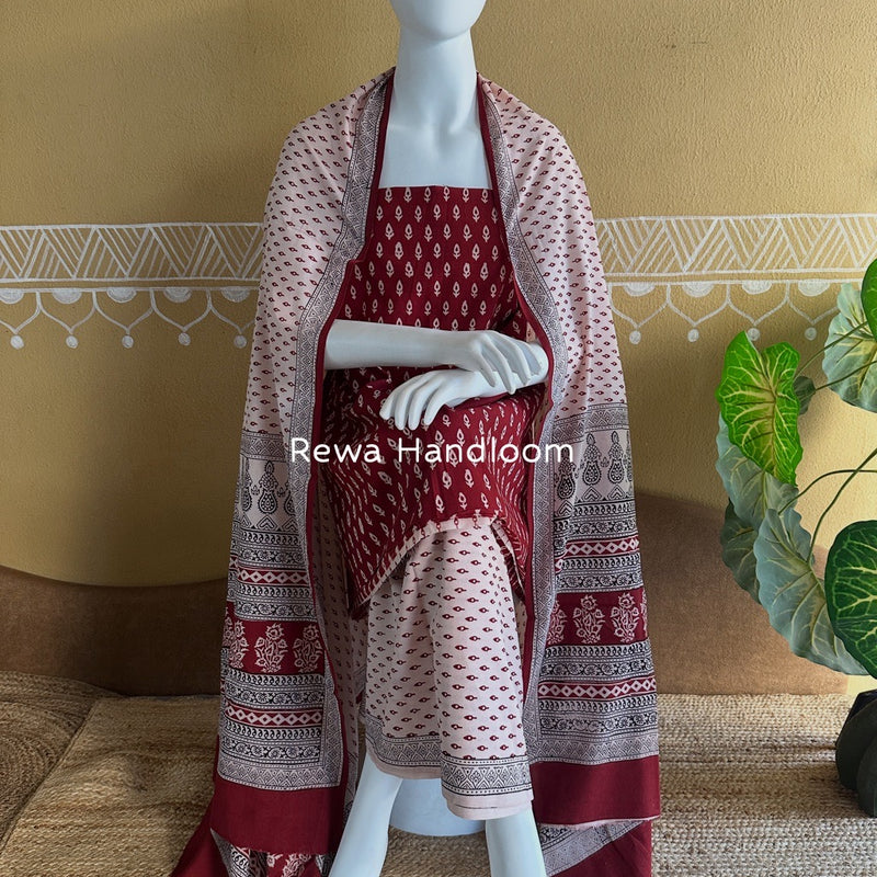 Bagh Print Cotton Suit 
