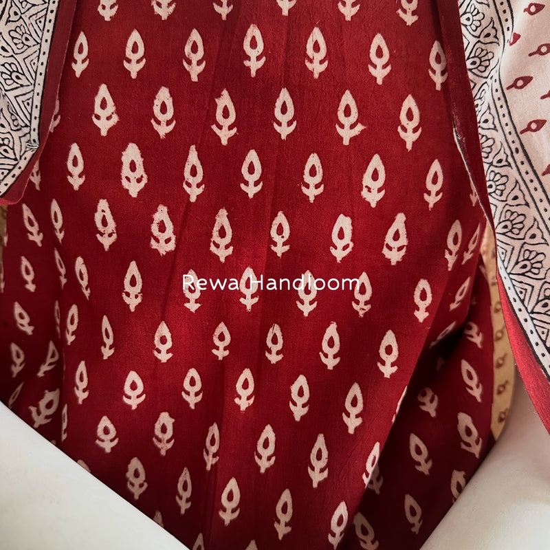 Red-White Bagh Print Cotton Suit BGCSJ085