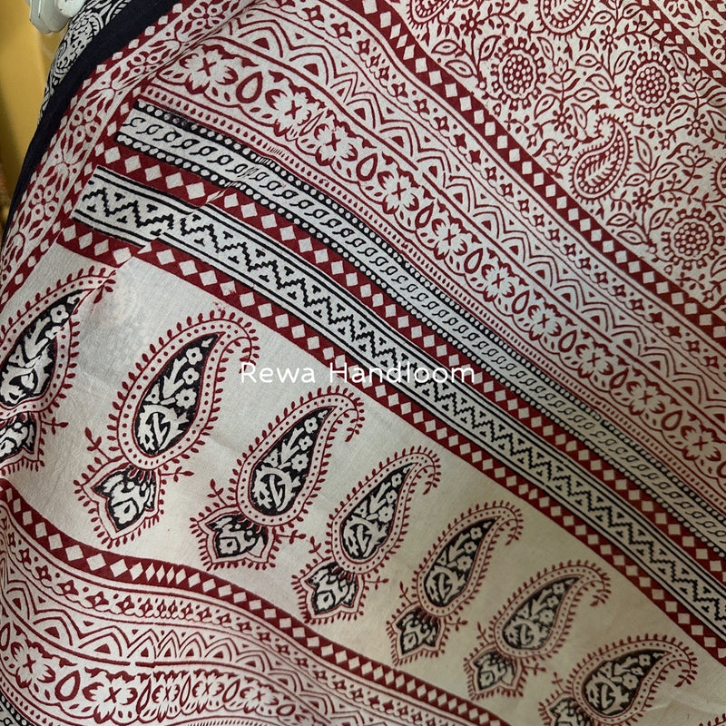 Black-White Bagh Print Cotton Suit BGCSJ0102