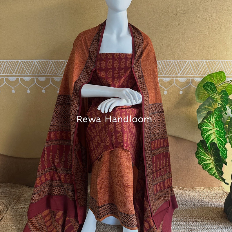 Bagh Print Cotton Suit