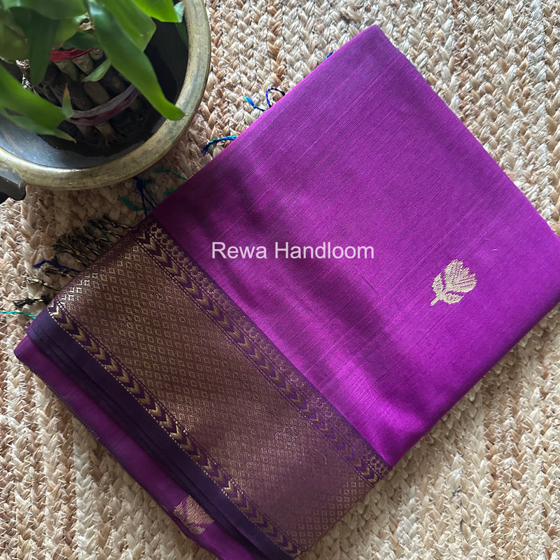 Maheshwari Purple Lotus Shaded Butta Saree SLB024
