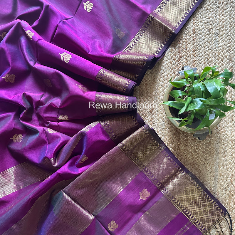 Maheshwari Purple Lotus Shaded Butta Saree SLB024