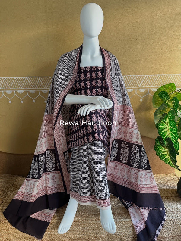 Bagh Print Cotton Suit