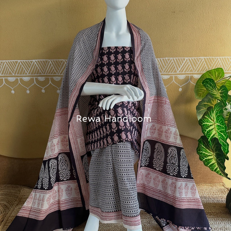Bagh Print Cotton Suit
