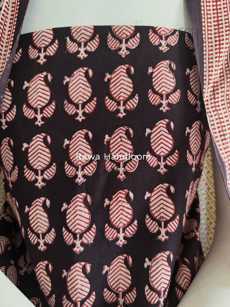 Black-White Bagh Print Cotton Suit BGCSJ0122
