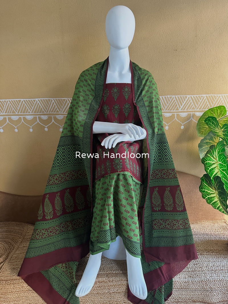 Bagh Print Cotton Suit