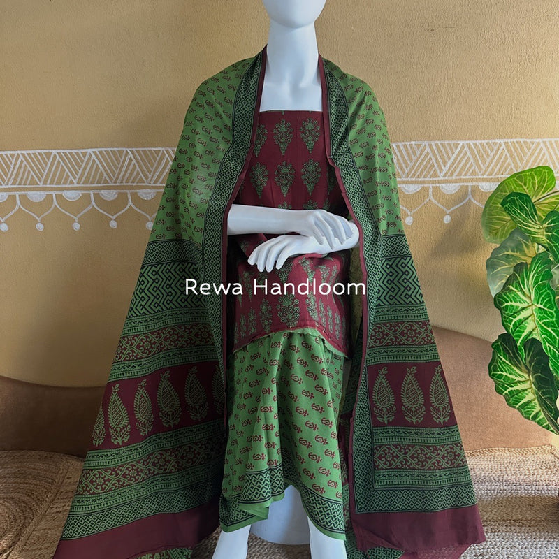 Bagh Print Cotton Suit
