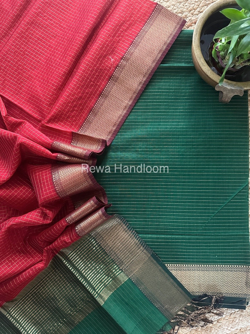 Maheshwari Zari Checks Suit