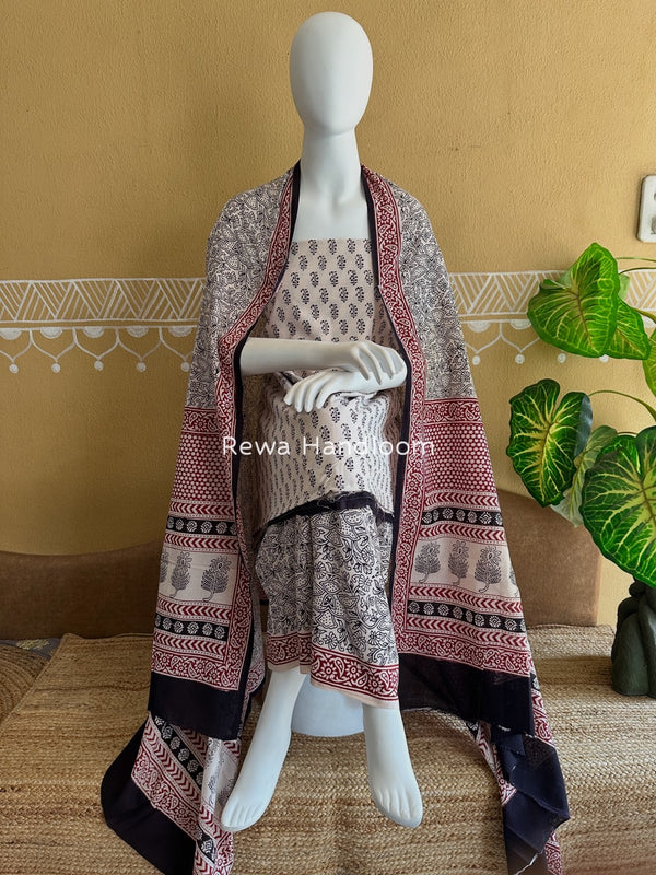 Bagh Print Cotton Suit