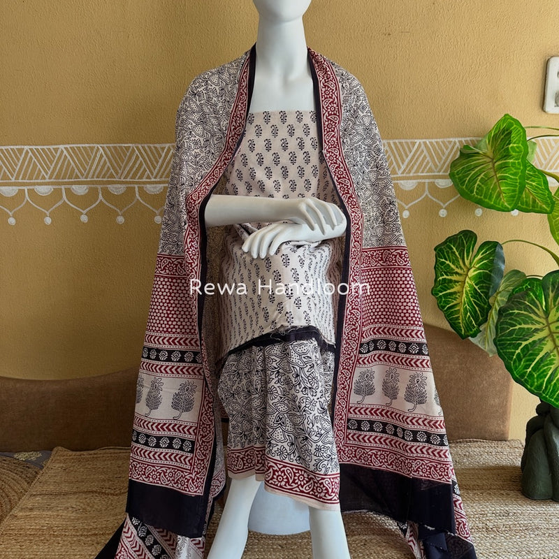 Bagh Print Cotton Suit