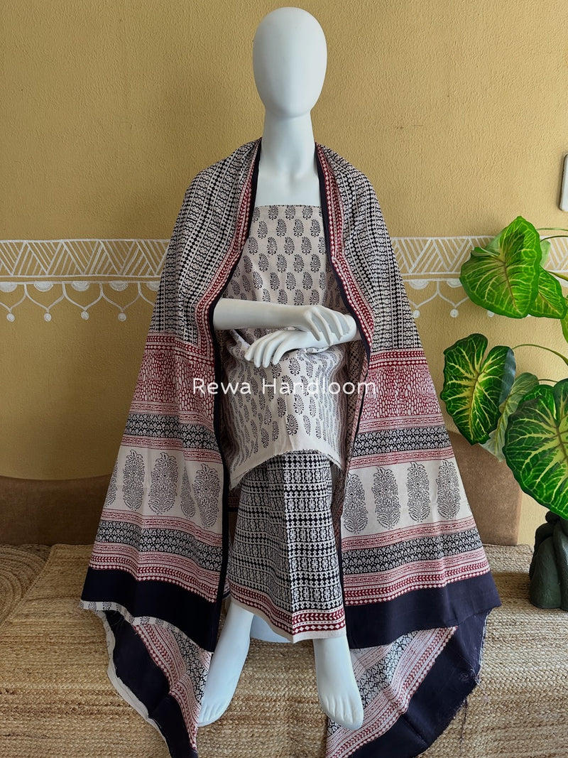 Bagh Print Cotton Suit