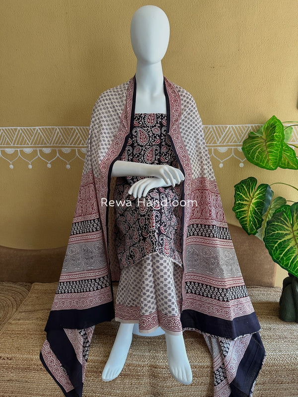 Bagh Print Cotton Suit 