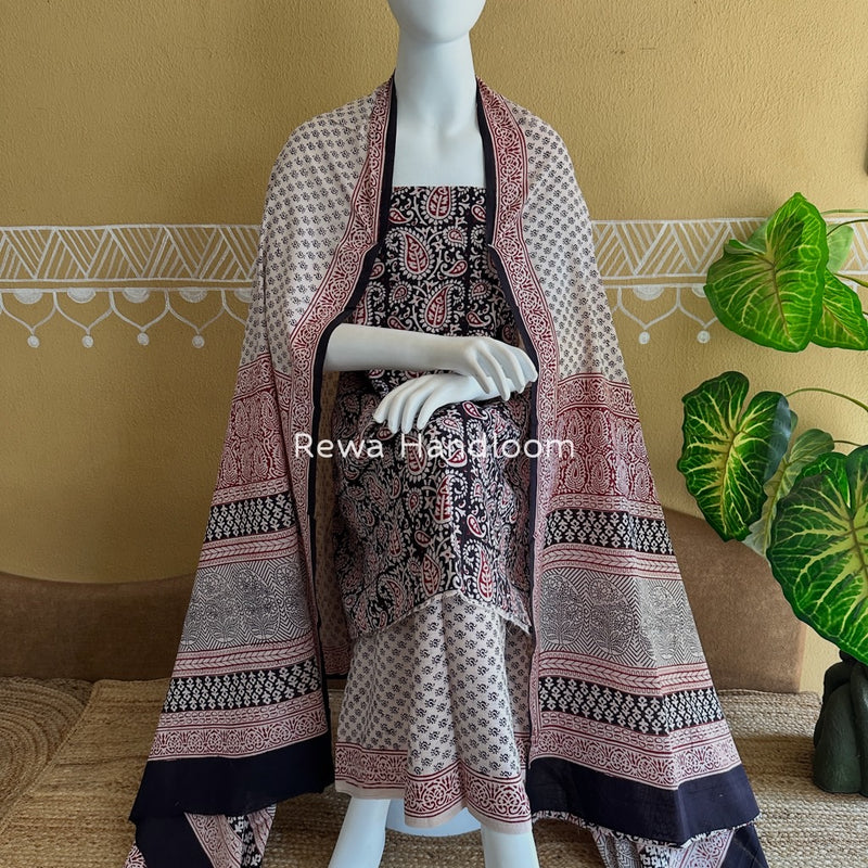 Bagh Print Cotton Suit 