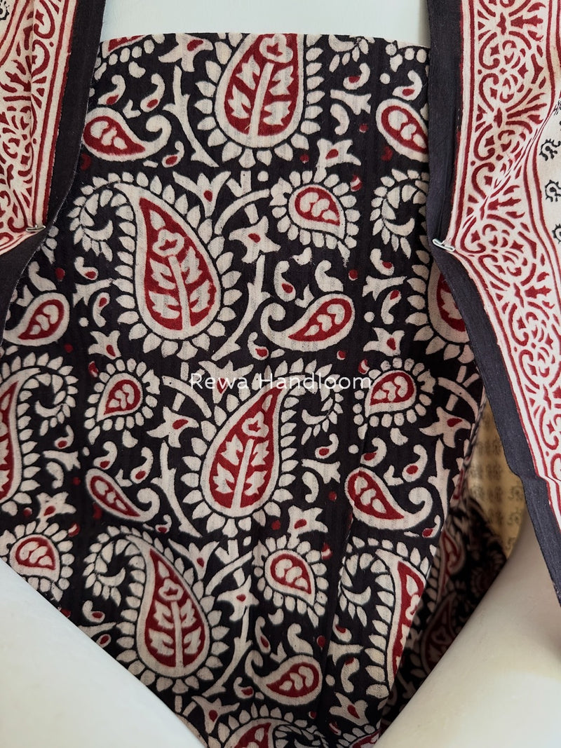 Black-White Bagh Print Cotton Suit BGCSJ0155