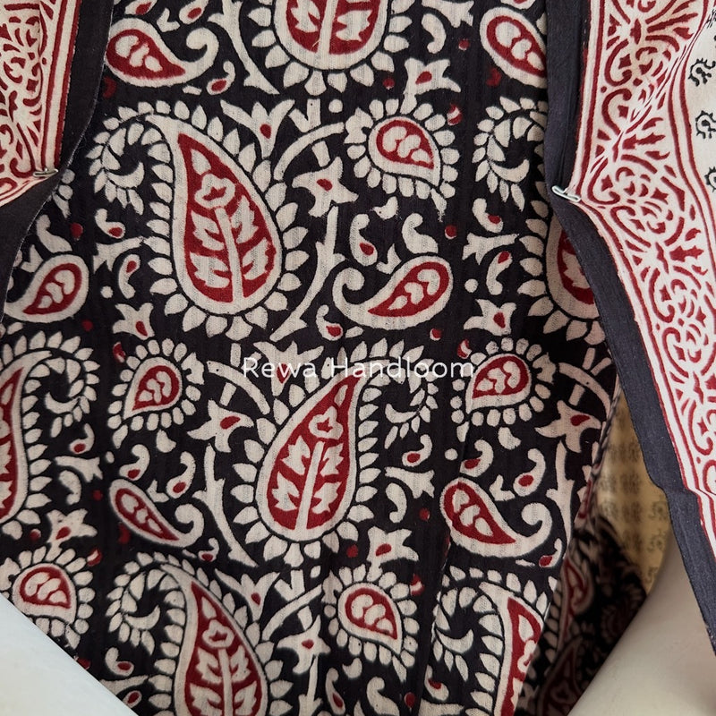 Black-White Bagh Print Cotton Suit BGCSJ0155