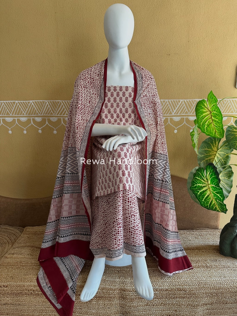 Bagh Print Cotton Suit 