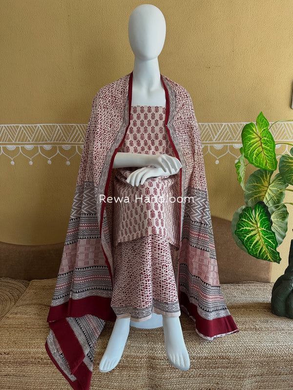 Bagh Print Cotton Suit 