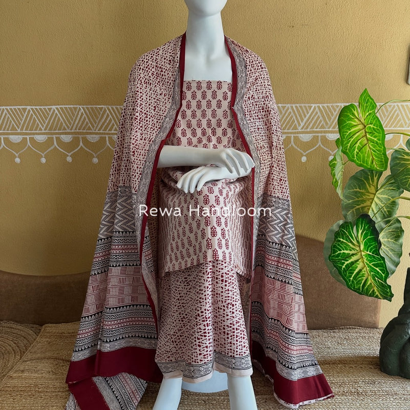 Bagh Print Cotton Suit 