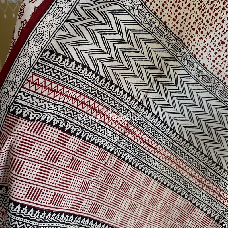 White-Red Bagh Print Cotton Suit BGCSJ0161