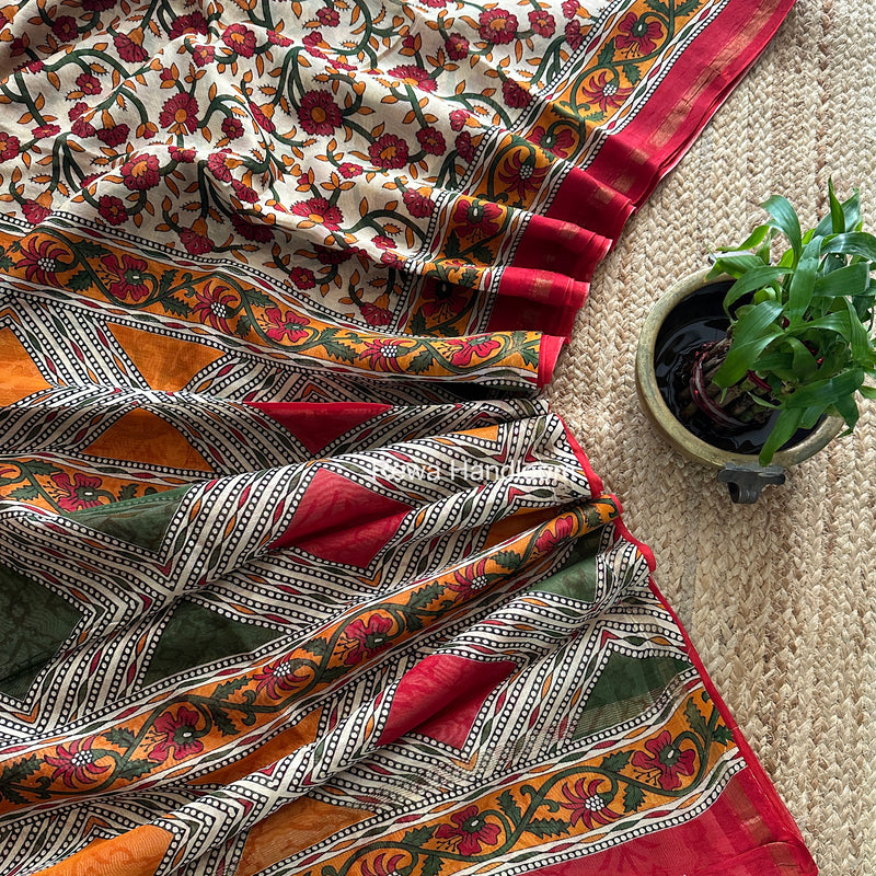  Chanderi Silk Printed Saree