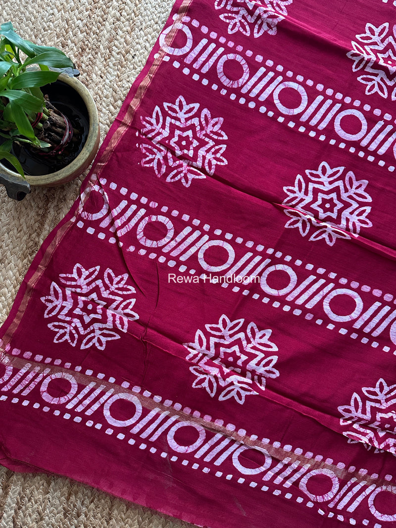 Pink Chanderi Silk Printed Saree CPS079