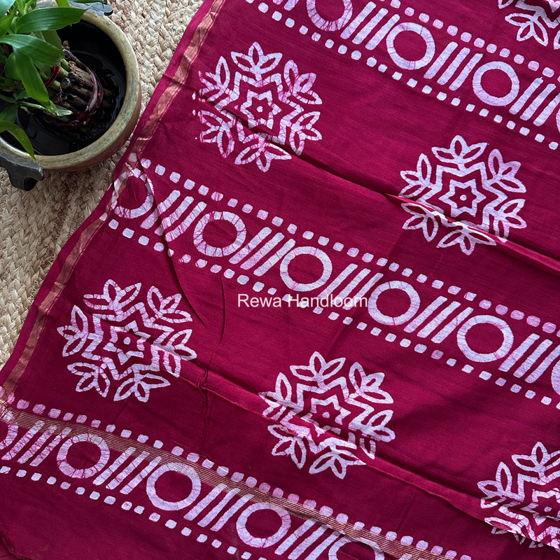 Pink Chanderi Silk Printed Saree CPS079