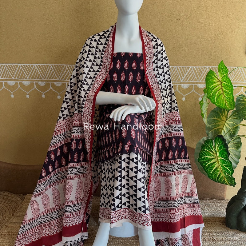 Bagh Print Cotton Suit