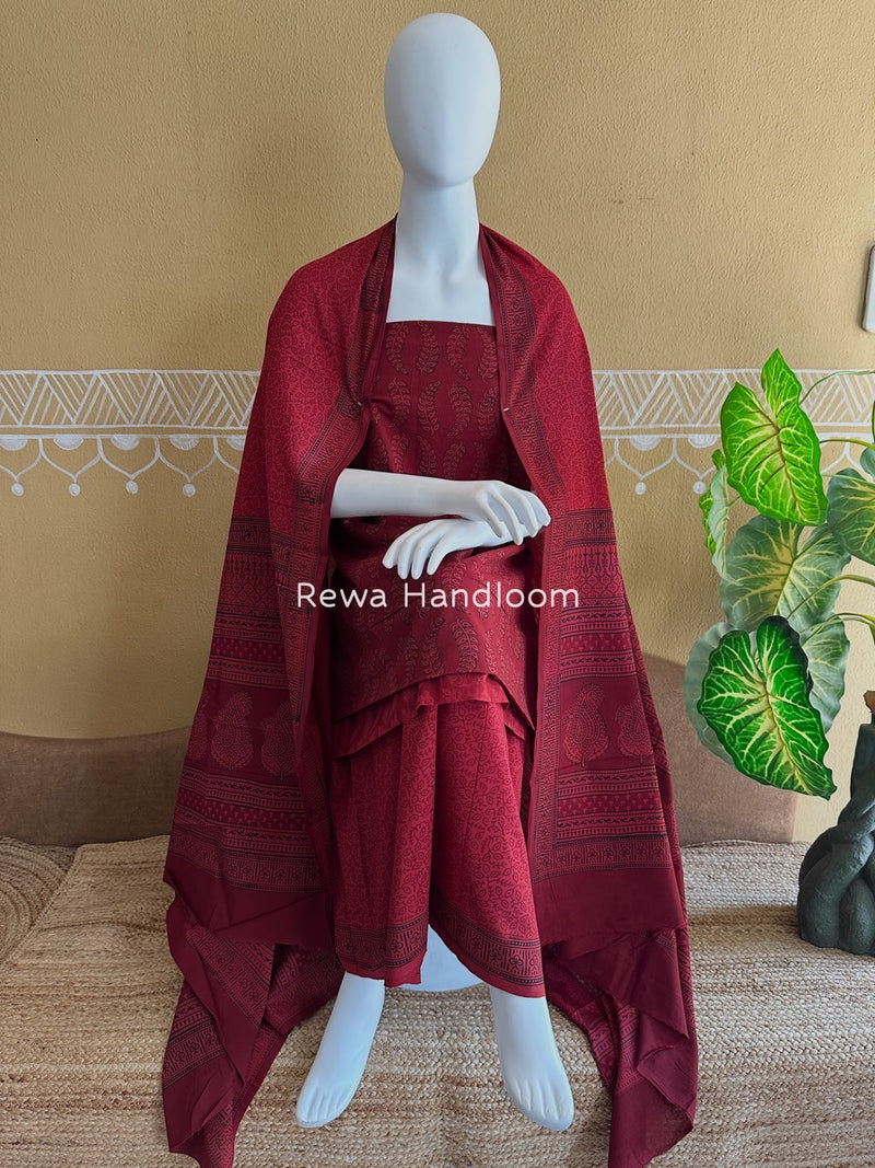 Bagh Print Cotton Suit