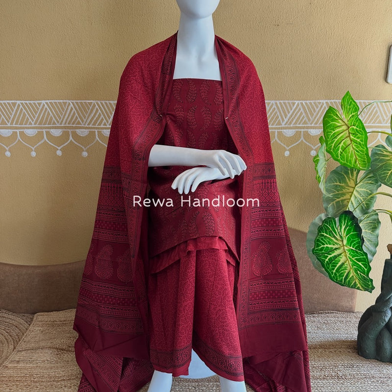 Bagh Print Cotton Suit