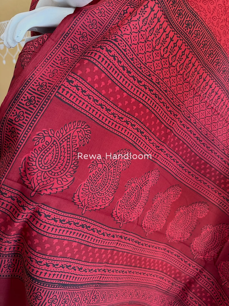 Carrot Red Bagh Print Cotton Suit BGCSJ0190